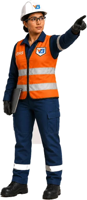 A VB EHS engineer gesturing towards the enquiry form
