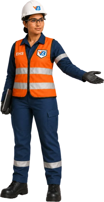 A VB EHS engineer standing beside the enquiry form